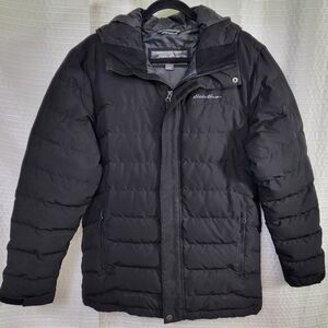 Eddie Bauer Boundary Pass Down Parka Coat Hood Dark Charcoal Men's M